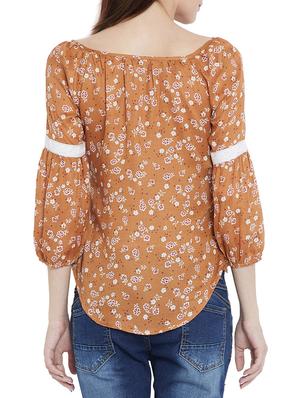 lace trim detail floral top - 15419510 - Standard Image - 3