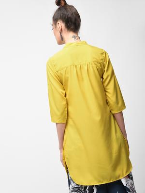 solid straight kurti - 15419512 - Standard Image - 3