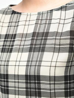 plaid boat neck tunic - 15419513 - Standard Image - 6