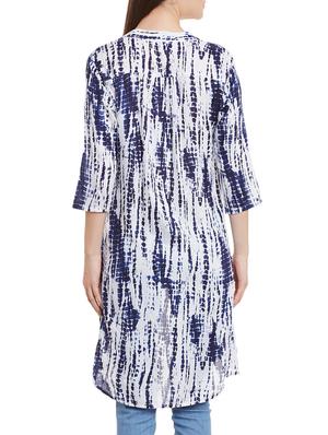 Tie and dye button down hi-lo tunic - 15419514 - Standard Image - 3