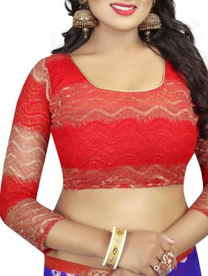 Dual tone bandhani saree with blouse - 15419947 - Standard Image - 3