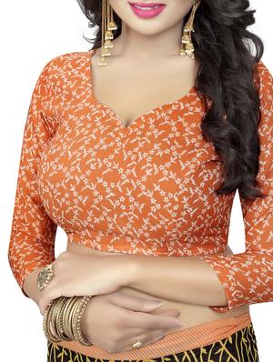black georgette half and half saree with blouse - 15419969 - Standard Image - 3