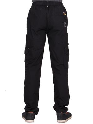 black cotton full length track pant - 15420196 - Standard Image - 3