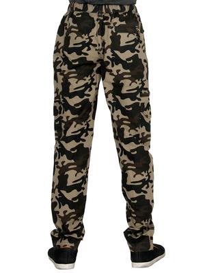 green cotton full length track pant - 15420200 - Standard Image - 3