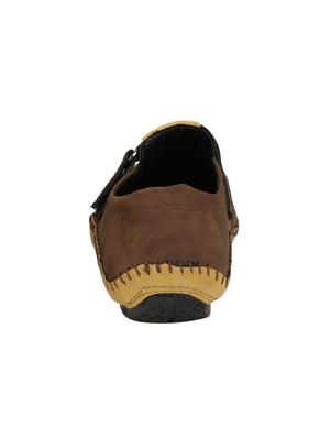brown leatherette slip on sandals - 15420354 - Standard Image - 3