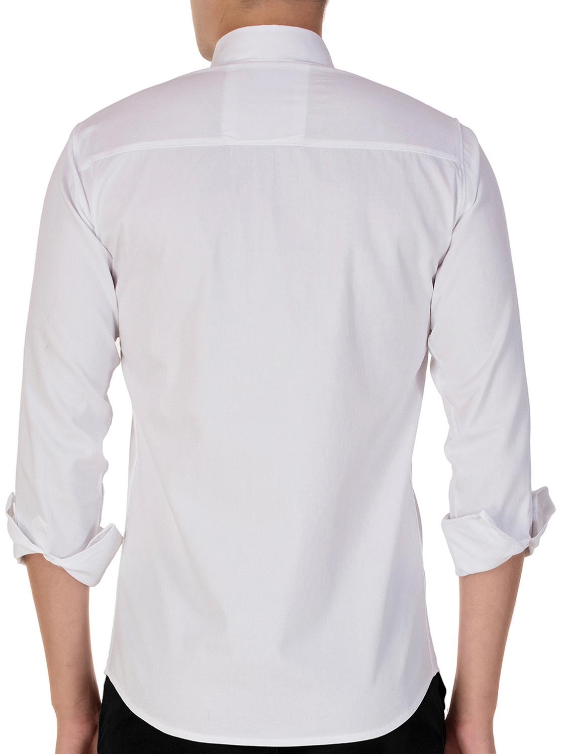 white cotton casual shirt - 15420393 - Zoom Image - 3