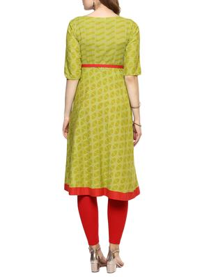 a-line printed kurta - 15420513 - Standard Image - 3