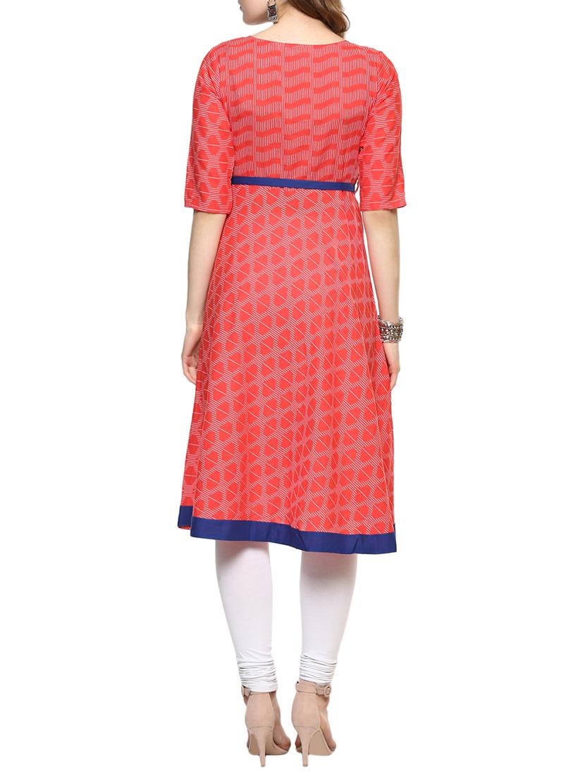 a-line printed kurta - 15420515 - Zoom Image - 3