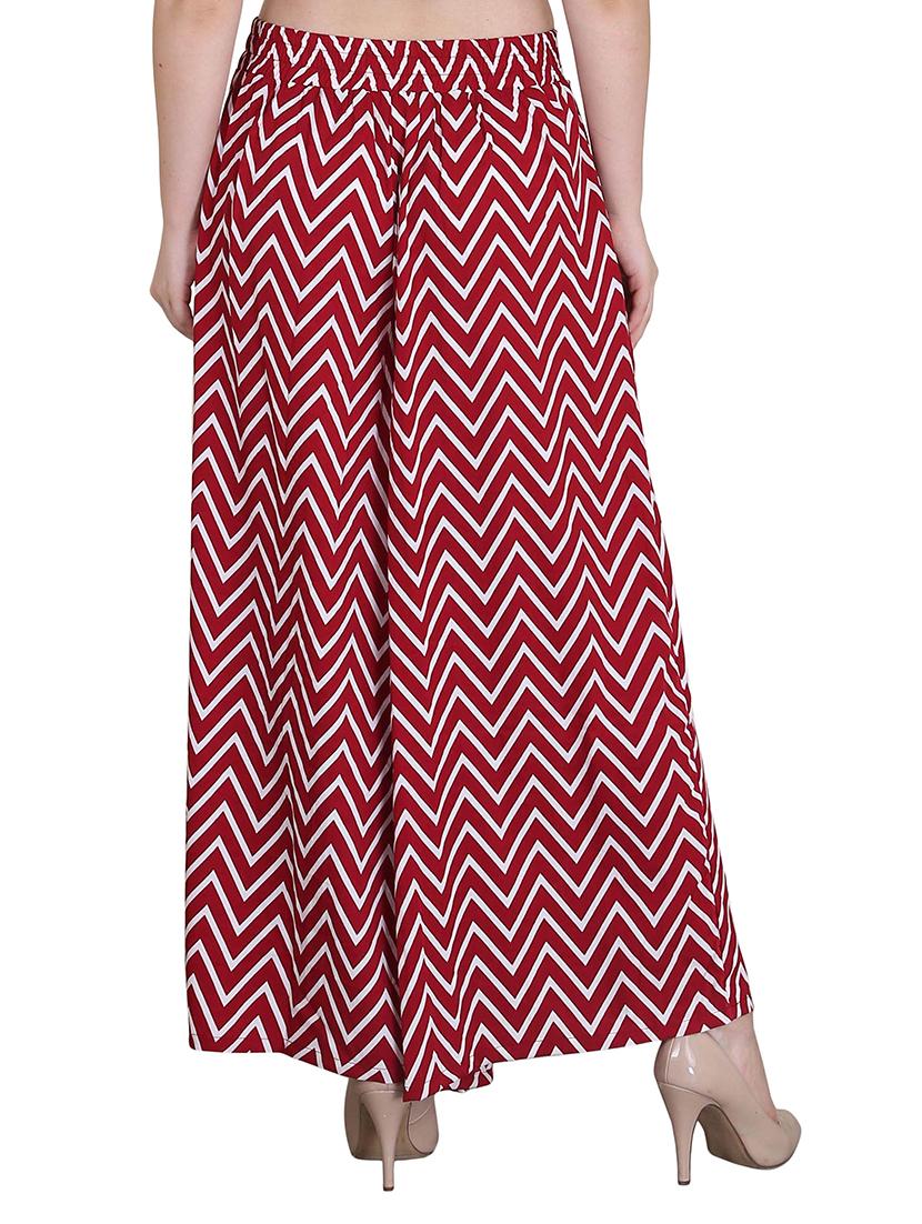 chevron print flared palazzo - 15420954 - Zoom Image - 3