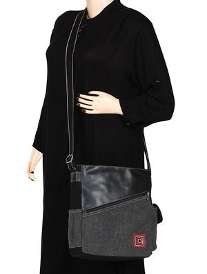 grey canvas regular sling bag - 15421010 - Standard Image - 6