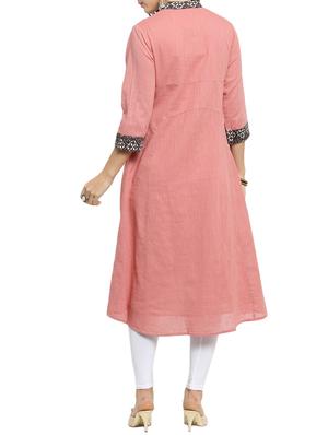 pink high-low kurta - 15421768 - Standard Image - 3