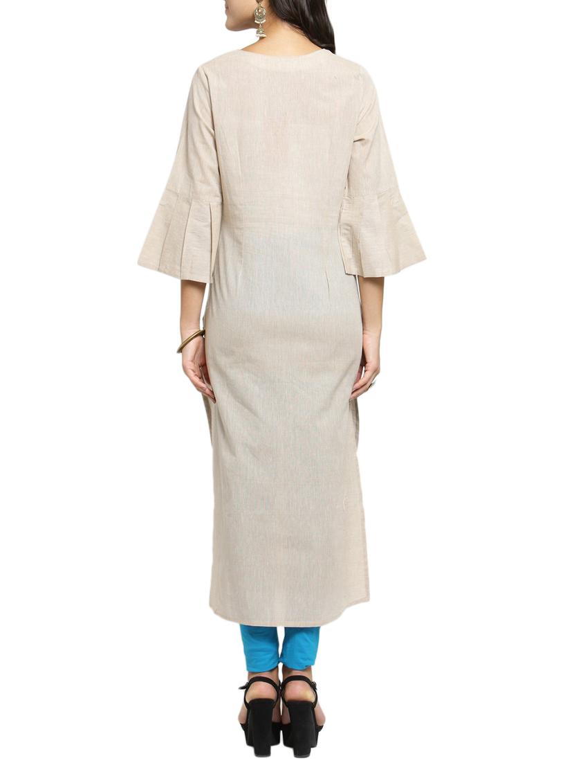 straight embroidered kurta - 15421772 - Zoom Image - 3