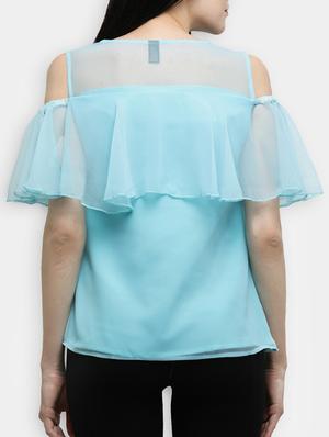 cold shoulder ruffled top - 15425772 - Standard Image - 3
