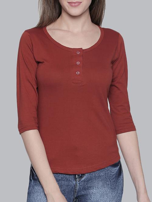solid henley tee - 15425987 - Standard Image - 1