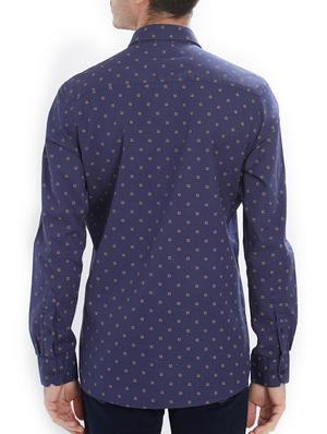 blue cotton casual shirt - 15427033 - Standard Image - 3