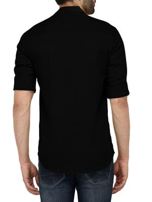 black linen casual shirt - 15427265 - Standard Image - 3