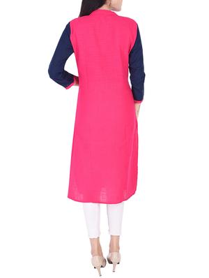 straight color block kurta - 15427468 - Standard Image - 3