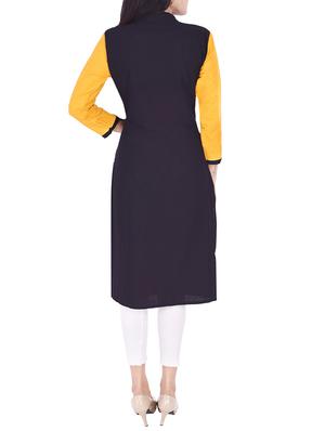 straight color block kurta - 15427476 - Standard Image - 3