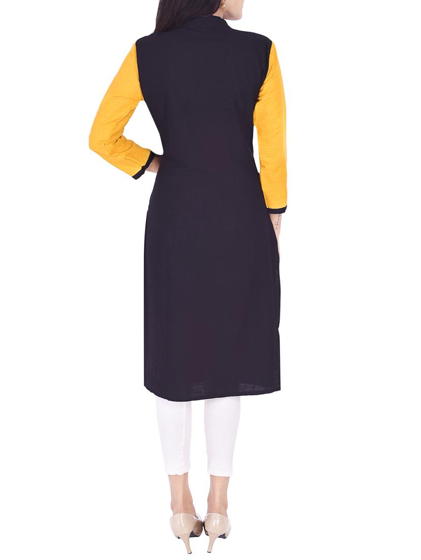 straight color block kurta - 15427476 - Zoom Image - 3