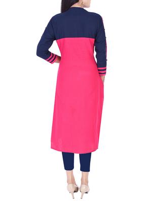 straight color block kurta - 15427477 - Standard Image - 3