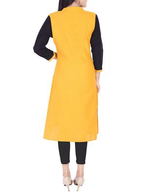 straight color block kurta - 15427479 - Standard Image - 3