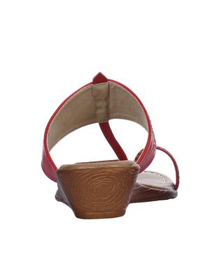 red one toe wedges - 15428482 - Standard Image - 3