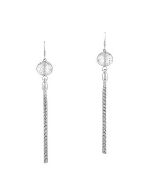 silver metal drop earring - 15429213 - Standard Image - 3