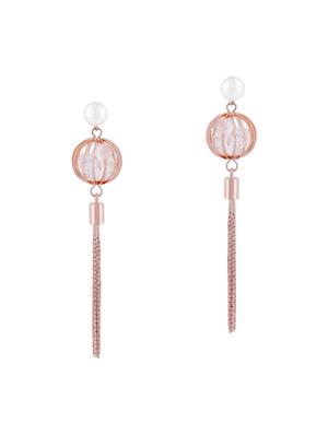 gold metal drop earrings - 15429233 - Standard Image - 3