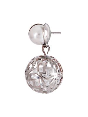 silver metal drop earrings - 15429281 - Standard Image - 3