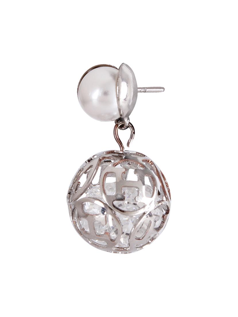 silver metal drop earrings - 15429281 - Zoom Image - 3