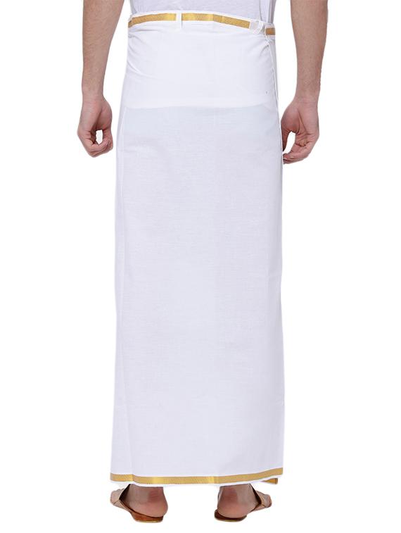 white cotton dhoti - 15429904 - Zoom Image - 3