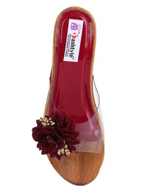 maroon platforms wedges - 15429997 - Standard Image - 3