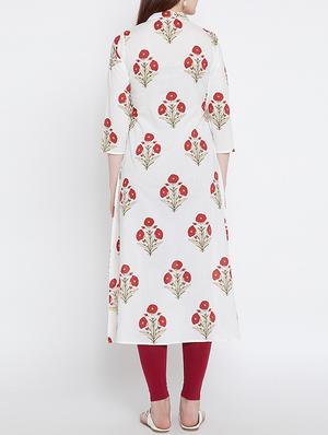 a-line printed kurta - 15430051 - Standard Image - 3