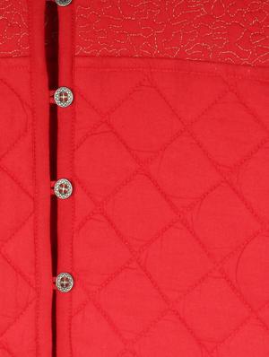 red cotton quilted jacket - 15430203 - Standard Image - 3