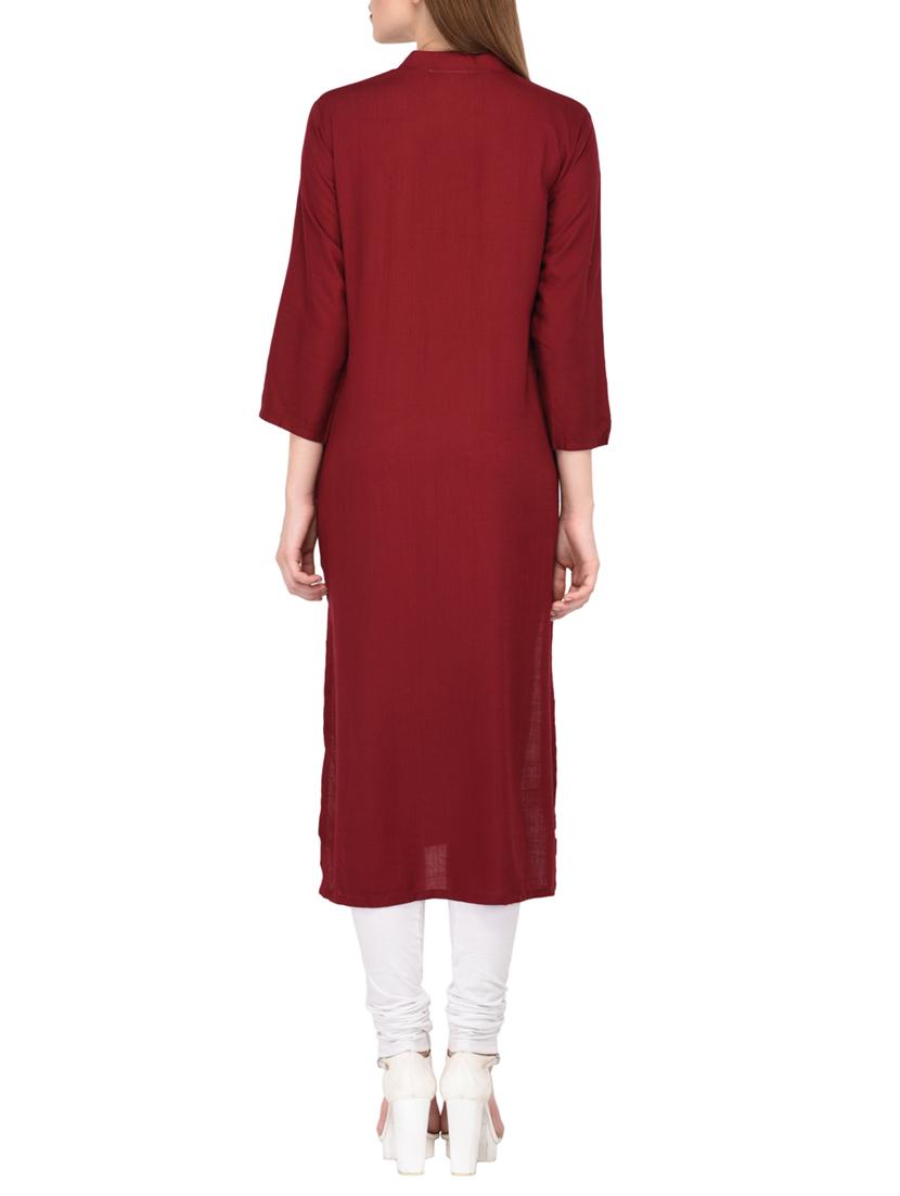 straight kurta with tassels - 15430612 - Zoom Image - 3