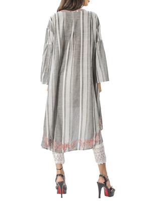 Asymmetric embroidered kurta - 15431005 - Standard Image - 3