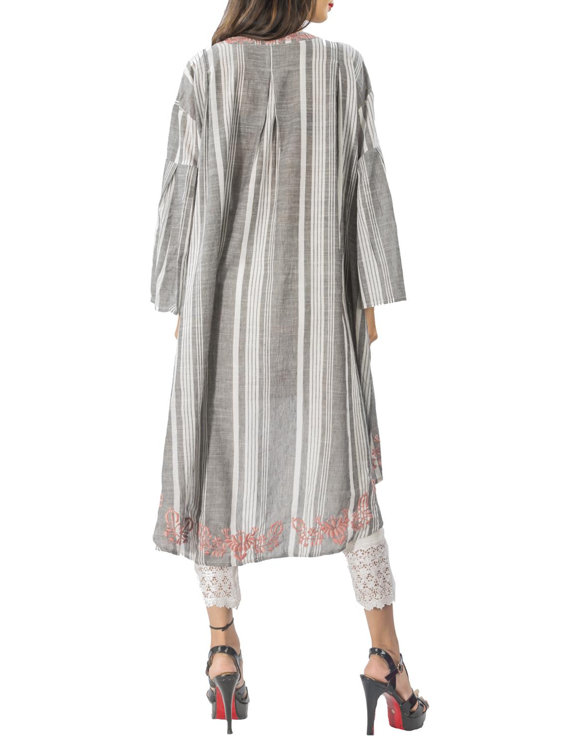Asymmetric embroidered kurta - 15431005 - Zoom Image - 3