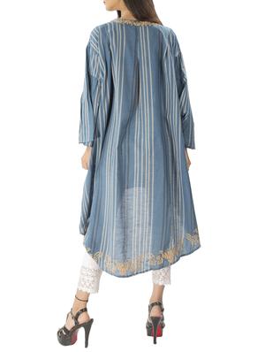 Asymmetric embroidered kurta - 15431007 - Standard Image - 3