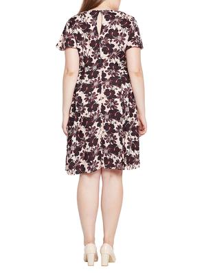floral fit and flare plus dress - 15431170 - Standard Image - 3