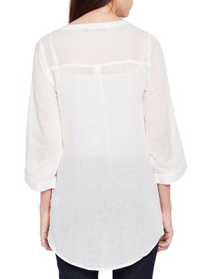 mesh button down embroidered shirt - 15431239 - Standard Image - 3