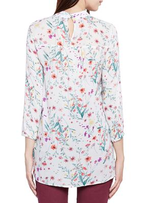 mock neck floral lace detail tunic - 15431333 - Standard Image - 3
