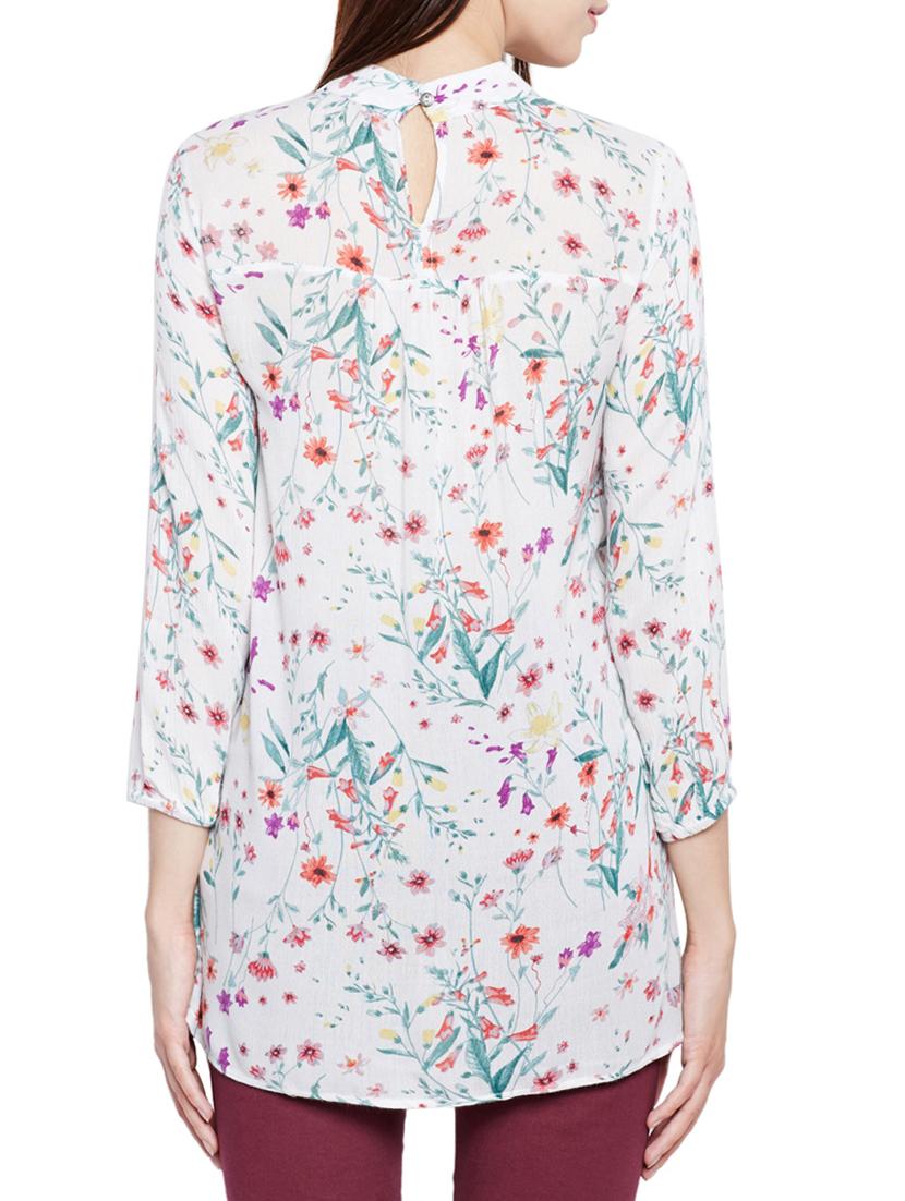 mock neck floral lace detail tunic - 15431333 - Zoom Image - 3