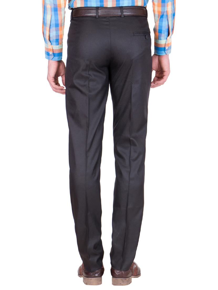 black cotton flat front formal trouser - 15431455 - Zoom Image - 3