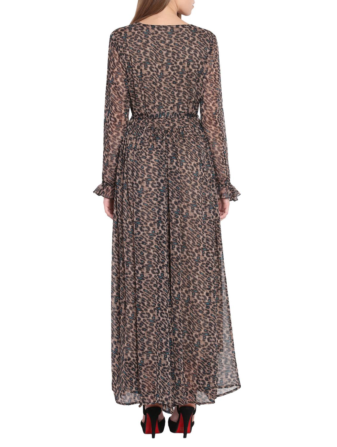 printed belted maxi dress - 15431590 - Zoom Image - 3