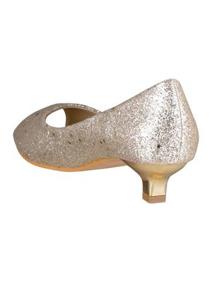 gold slip on sandals - 15431613 - Standard Image - 3