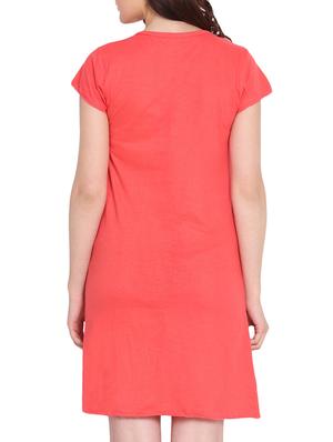 pink cotton sleepshirts & nighty - 15431674 - Standard Image - 3