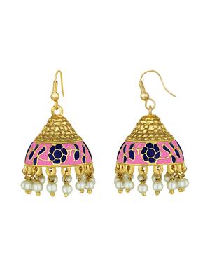 gold metal jhumka - 15431705 - Standard Image - 3
