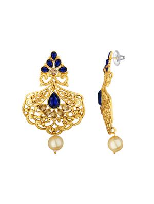 gold metal drop earrings - 15431718 - Standard Image - 3