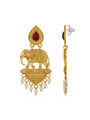 gold metal drop earrings - 15431743 - Standard Image - 3