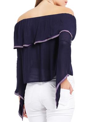 off shoulder laced layered top - 15432369 - Standard Image - 3